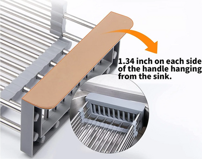 Adjustable Kitchen Sink Dish Drying Rack | Stainless Steel Drain Strainer Basket for Bowls, Dishes Utensils | Durable & Easy to Clean Organiser Design