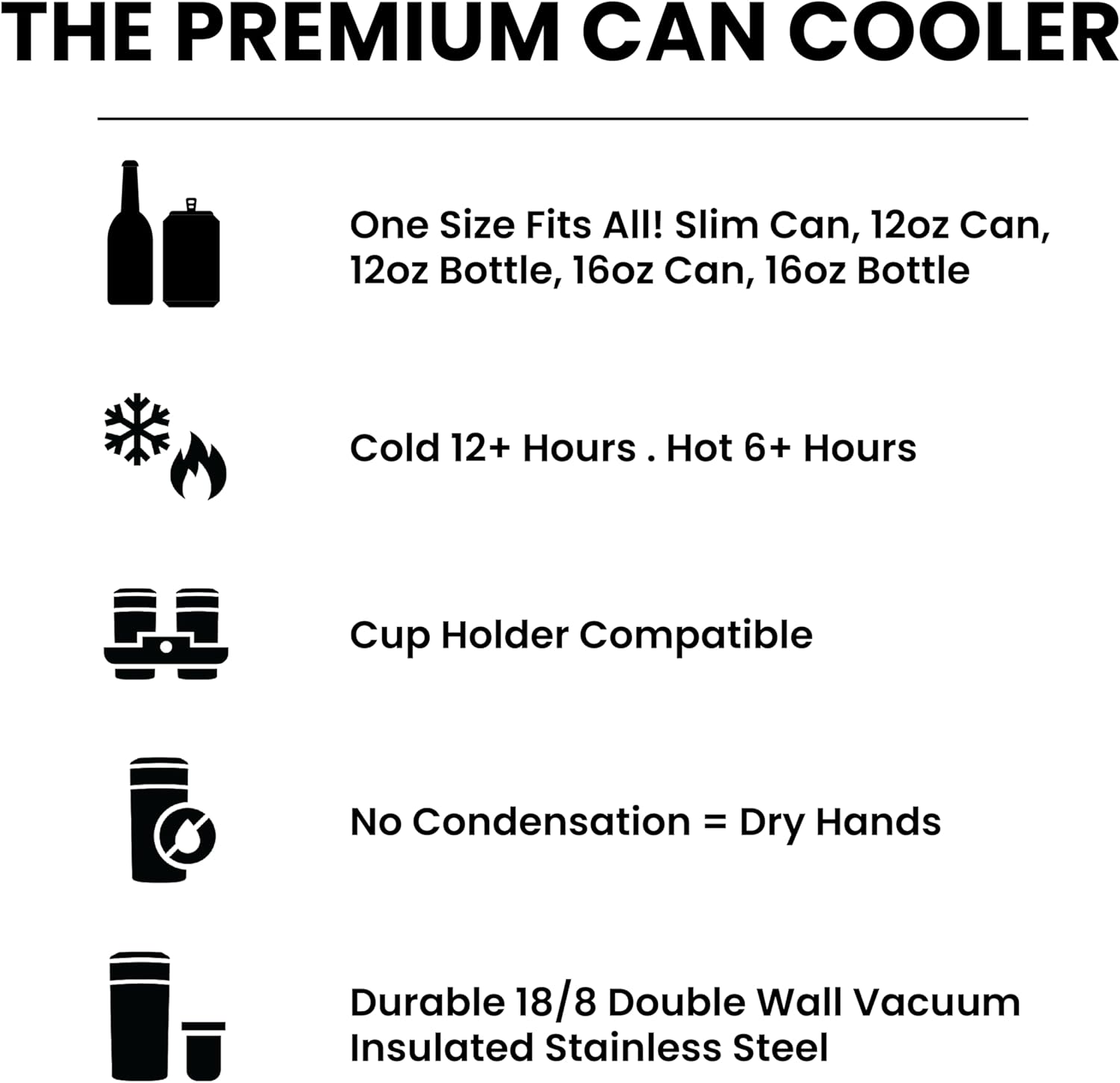 Frost Buddy Drink Holder - Fits 12oz & 16oz Cans, Bottles & Slim Cans | 20x Colder for 24 Hours | Insulated Can Cooler & Travel Coffee Mug 