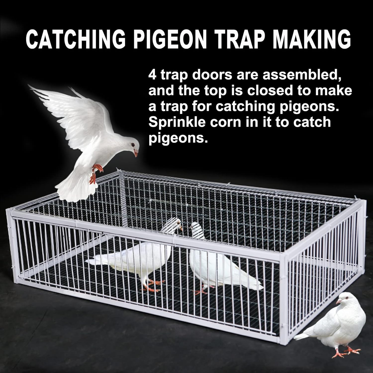 Door Traps Durable Iron Pigeon Loft Entry Door – Easy Install Bird Cage Door for Show, Carrier, Racing, and Meat Pigeons – Convenient One-Way Entrance