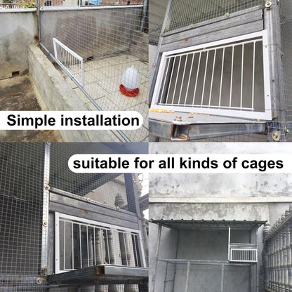 Door Traps Durable Iron Pigeon Loft Entry Door – Easy Install Bird Cage Door for Show, Carrier, Racing, and Meat Pigeons – Convenient One-Way Entrance