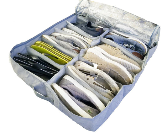 Organizer Storage Shoe Organizer Under Bed Storage Holds 14 Pairs with Clear Cover Dustproof Space Saver for Small Rooms & Closets