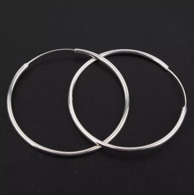 Large Hoop Earrings for Women – 925 Silver Plated Big Round Thin Hoops, Lightweight & Stylish, Perfect for Everyday & Party Looks