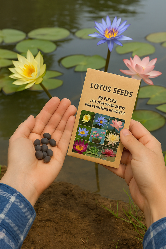 lotusseeds, 60 Pieces Lotus Flower Seeds for Planting in Water – Easy to Grow, High Germination, Perfect for Ponds, Gardens, Indoors & Outdoors