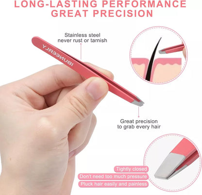 ingrown hair removal tweezer 4-Piece Precision Eyebrow Tweezers Set – Stainless Steel, Multi-Tip, Professional Makeup Compact Lightweight Cosmetic