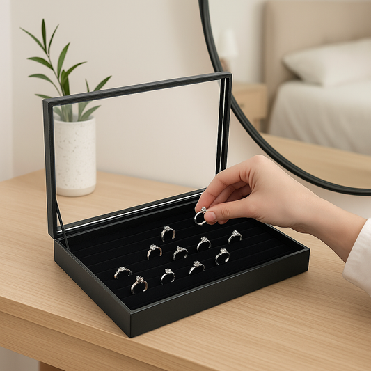 100 Slots Jewelry Ring Display Organizer – Elegant Tray Holder for Rings & Earrings, Storage Box Case for Easy Access & Safe Keeping!