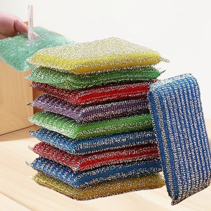 Kitchen Cleaning Sponges, 4-Piece Reusable Steel Scrub – Heavy-Duty Multiuse Scrubbers for Dishes, Pots & Pans, Tough on Grease & Grime!