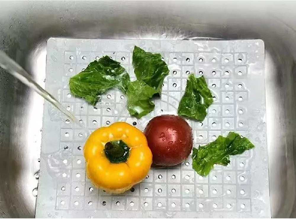 Kitchen Sink Mat 2 Pack - Non-Slip Rubber Protector 10"x12", Drain Pad to Prevent Scratches & Breaks, Durable Sink Liner for Dishes & Glassware