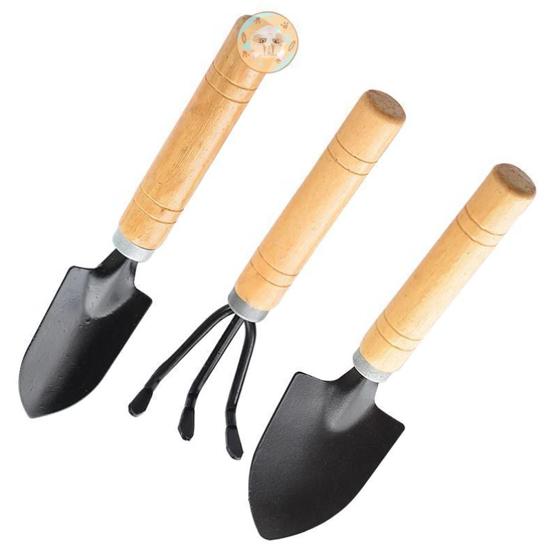 Mini Gardening Tool Set 3PCS – Small Garden Tools for Planting, Succulents, Bonsai, Indoor & Outdoor Use – Spade, Rake & Shovel Kit