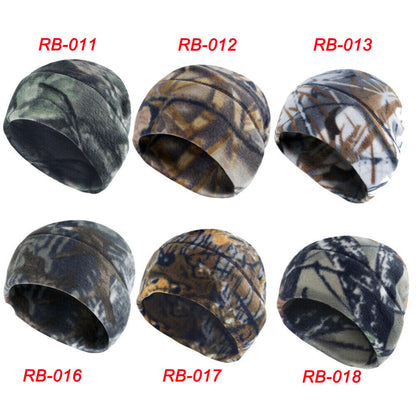 Camo Tactical Thermal Skull Cap Winter Warm Skiing Fleece Beanie Hat Men Womem