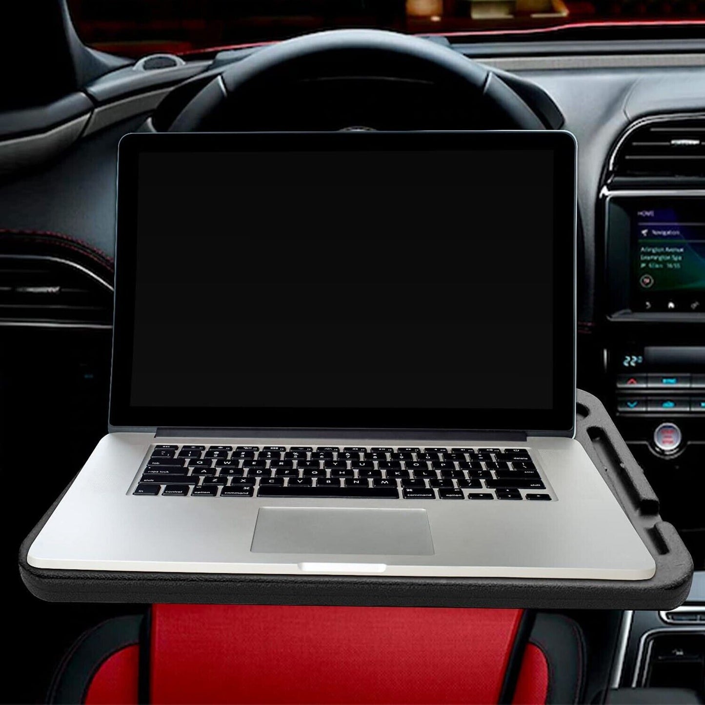 Must-Have Car Steering Wheel Tray Desk – Double-Sided Laptop, Food & Drink Holder! Lightweight, Portable, Perfect for Work, Travel & Drivers