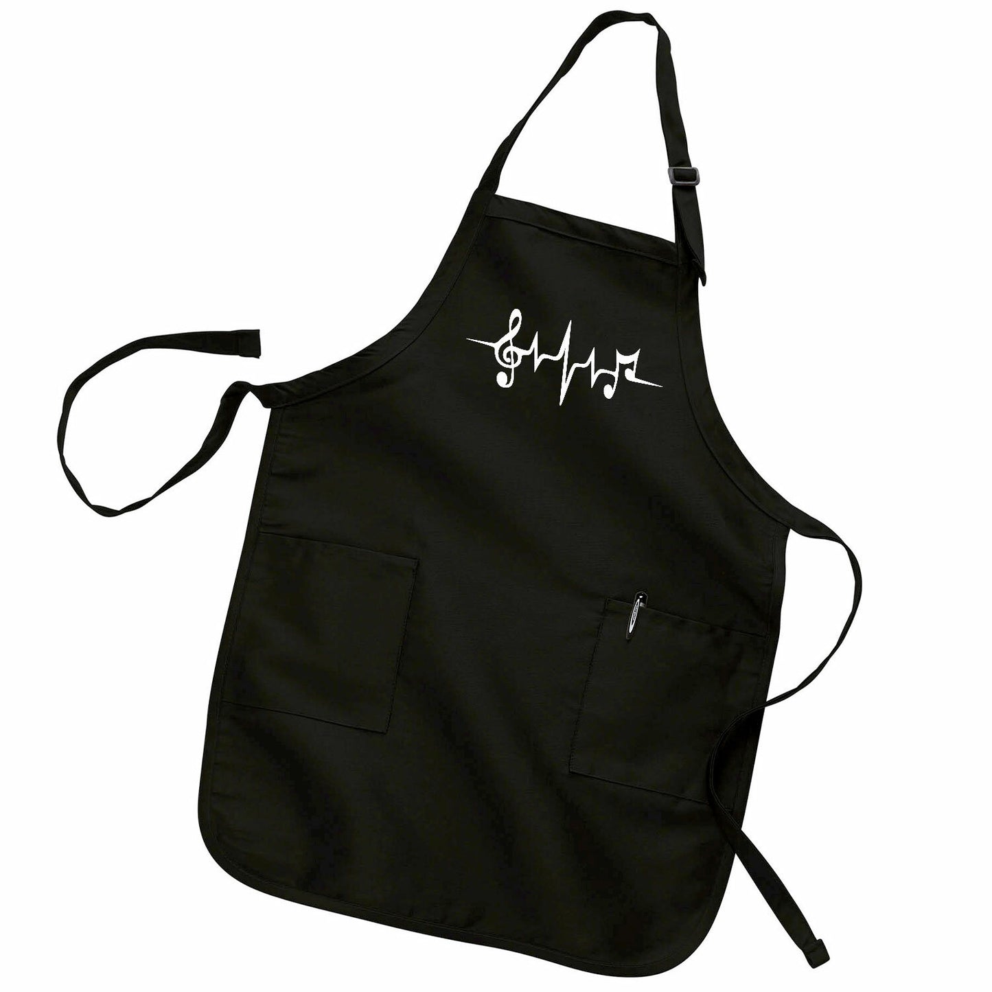 Music Note Beat Apron Kitchen Cooking Cook Barking Grill Pocket Home Chef Gift