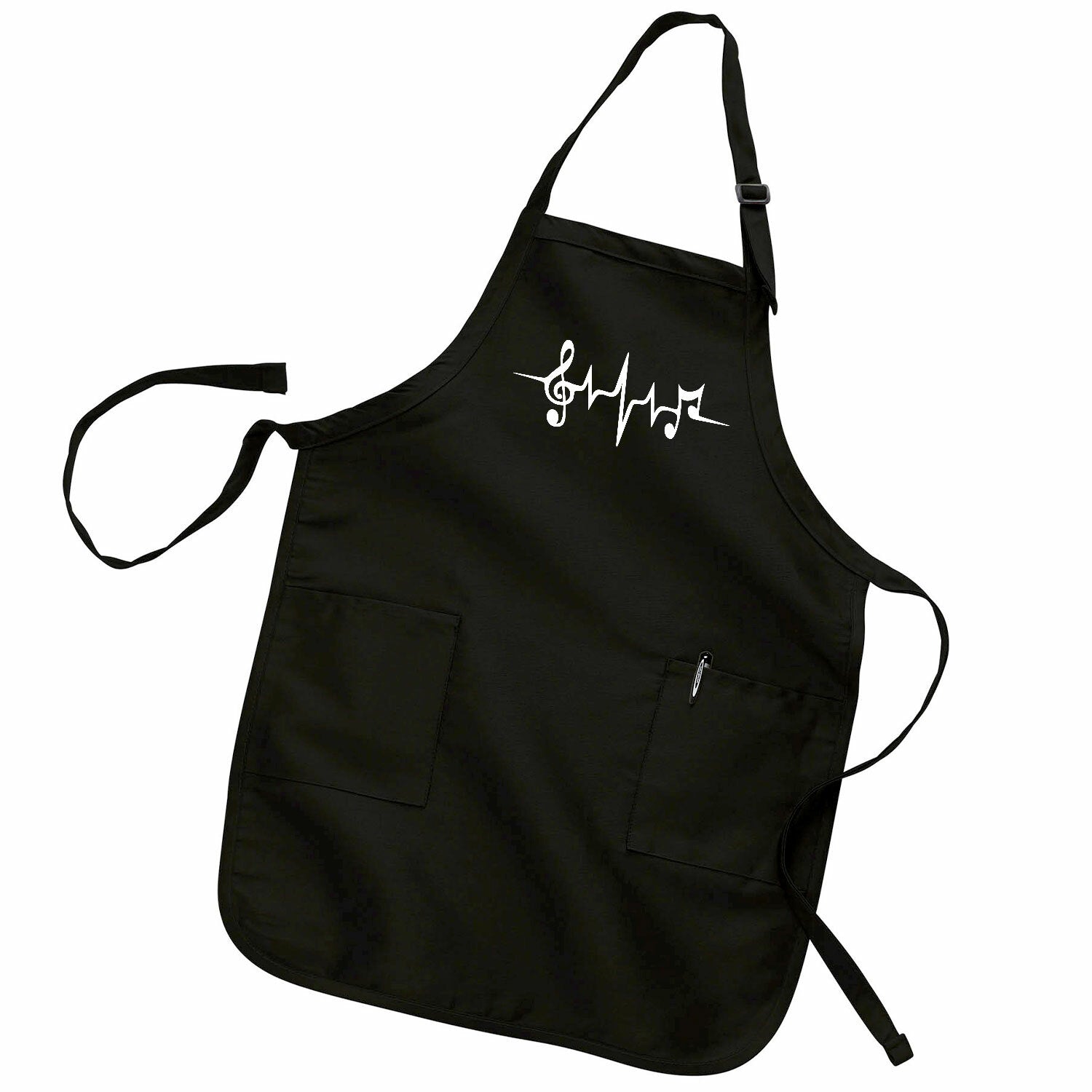 Music Note Beat Apron Kitchen Cooking Cook Barking Grill Pocket Home Chef Gift