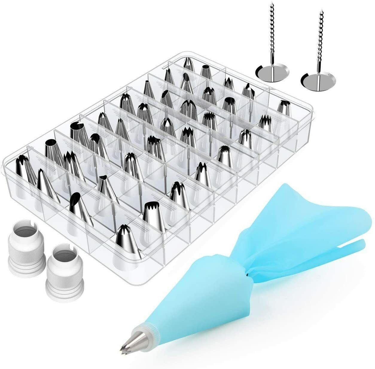 42 Pcs Cake Decorating Kit Set Tools Bags Piping Tips Pastry Icing Bags Nozzles