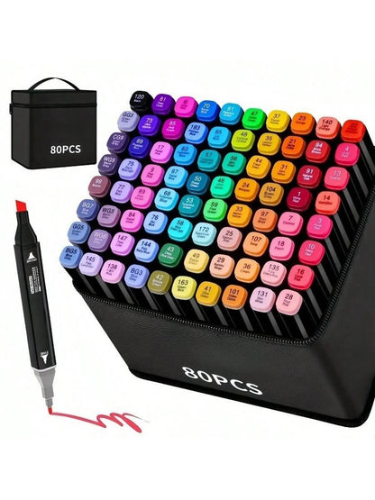 80/168 Colors Art Drawing Markers Set for Kids Adults Dual Tip Alcohol Markers