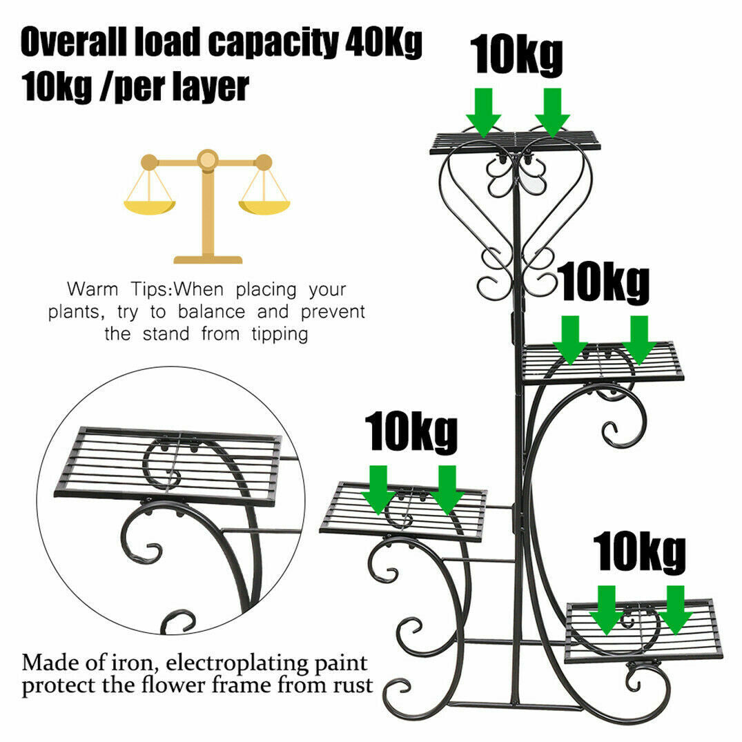 Thick Multi Tier Metal Plant Stand Display Bonsai Shelf Home Garden Patio Room
