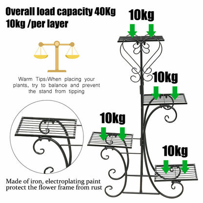 Thick Multi Tier Metal Plant Stand Display Bonsai Shelf Home Garden Patio Room