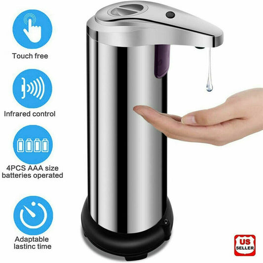 Touchless Soap Dispenser – 250ml Stainless Steel Auto Sensor Pump for Kitchen & Bathroom | Hands-Free Hygiene Must-Have