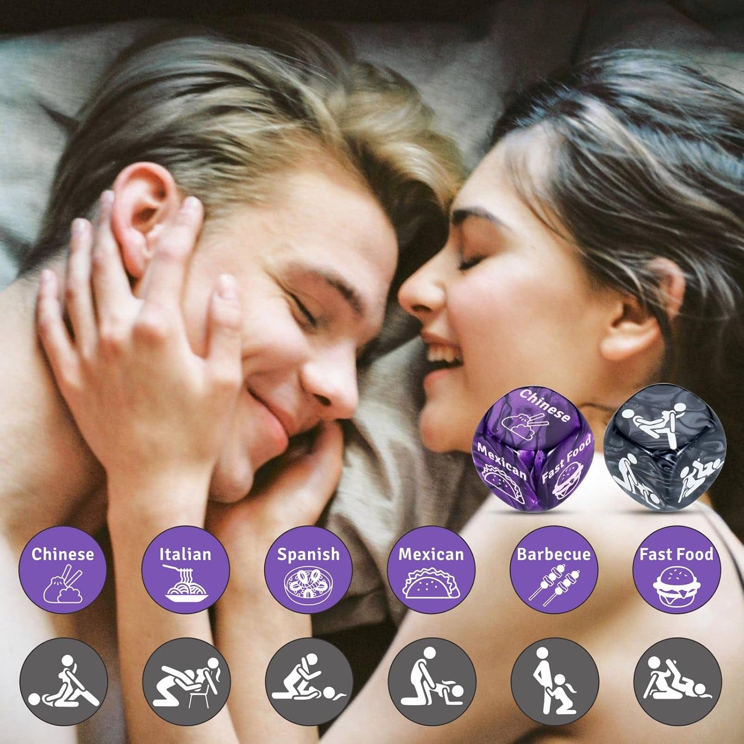 Date Night Dice for Couples – 12 Fun & Exciting Activities, Romantic Gift for Valentine's Day, Anniversaries & Special Occasions, Compact & Durable