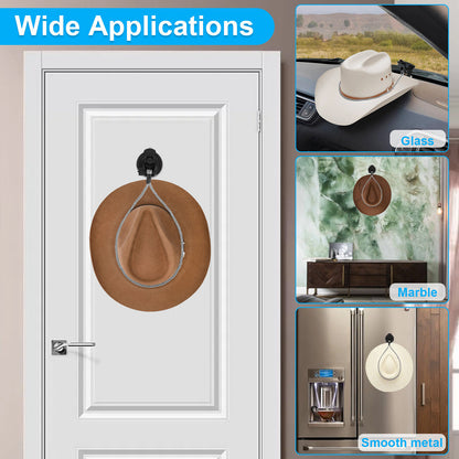 Cowboy Hat Mounts Holder Storage Rack for Glass Door Vehicles Dashes Heavy Duty