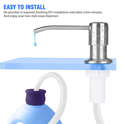DIY Stainless Steel Sink Soap Dispenser Kitchen Hand Liquid Pump Bottle Tube Kit