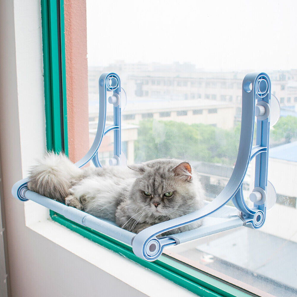 Cat Window Hammock Perch Seat - Strong Suction Cups, Breathable Canvas, Durable Design, Perfect Sunbathing & Birdwatching Spot for Your Furry Friend!