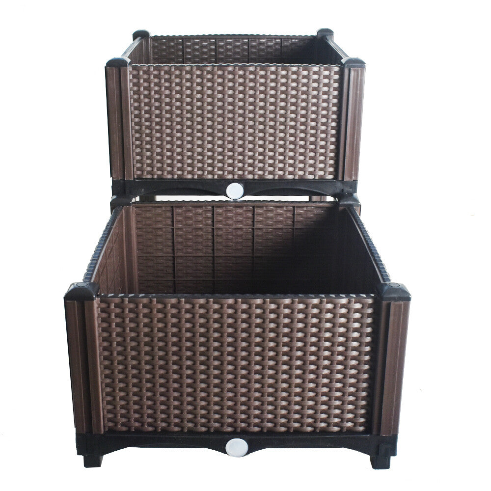2X Elevated Rectangular Raised Garden Bed Flower Vegetable Grow Planter Care Box