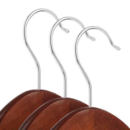 10 Natural Wooden Suit Hangers Clothes Coats Jackets Dress Pants Shirts Skirts Hanging Organizer Hook Set