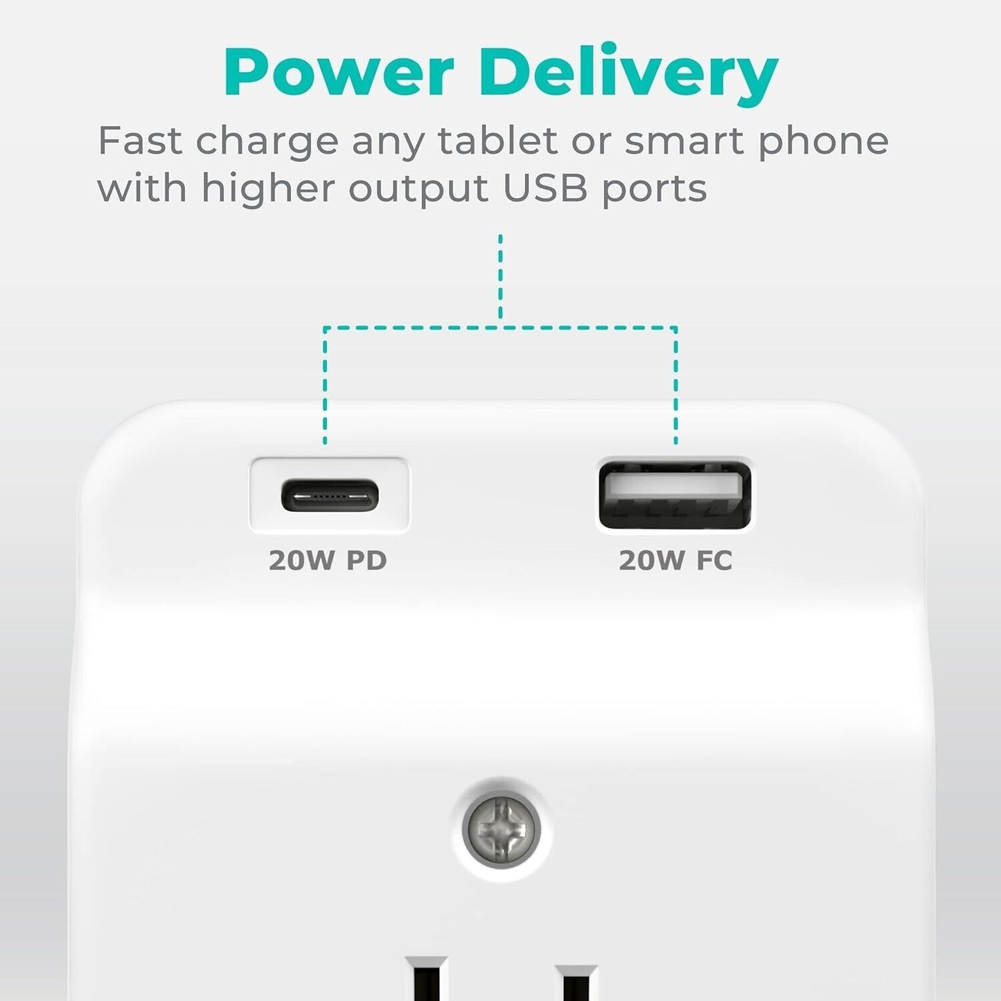 USB Wall Charger Surge Protector - 5 Outlet Extender with 4 USB Charging Ports