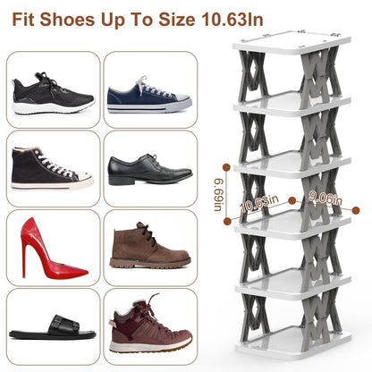 9-Tier Space-Saving Shoe Rack Organizer - Narrow Adjustable DIY Shoe Shelf for Entryway, Closet, or Bedroom, Easy Tool-Free Assembly, Modern Design