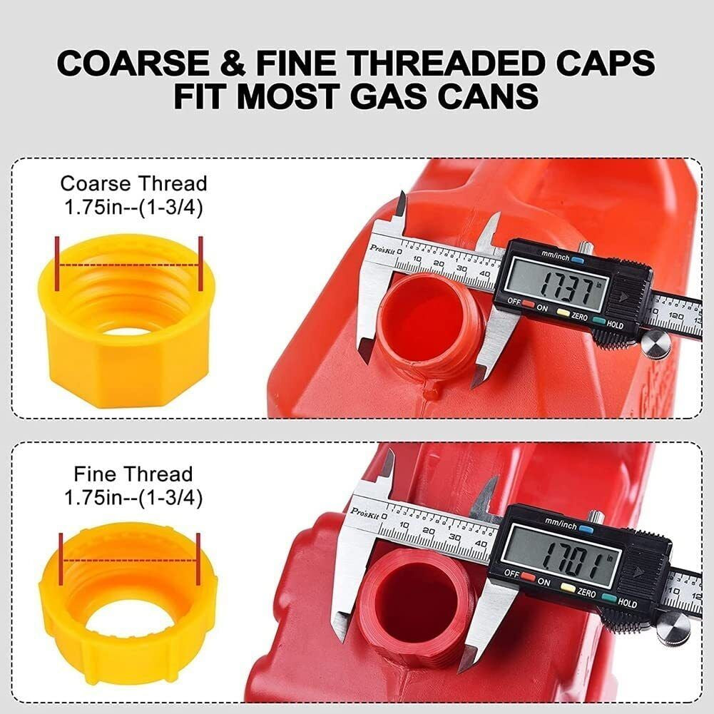 Gas Can Spout Replacement Kit - No Spill Nozzle, Flexible Fuel Spout, Vent Caps & Durable Gasket for 1/2/5/10 Gallon Plastic Gas Cans – Easy Install