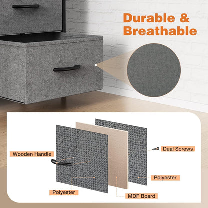 8 Drawers Dresser for Bedroom Organizer Storage Drawers Fabric Chest of Drawers