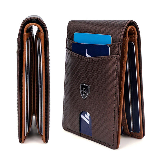 Men's RFID Blocking Wallet Slim Bifold – Minimalist Leather Card Holder for Front Pocket | Stylish & Secure Gift for Anniversary, Birthday, Christmas