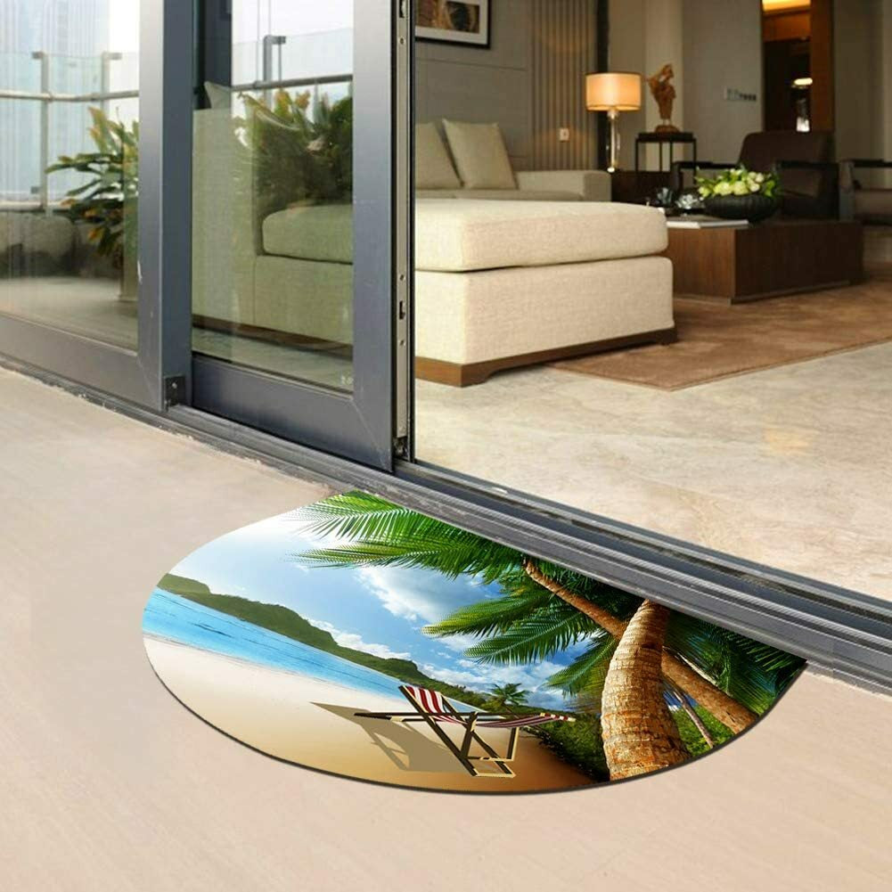 Half round Rubber Door Mat, Decorative Indoor Outdoor Non Slip Front Door Mat