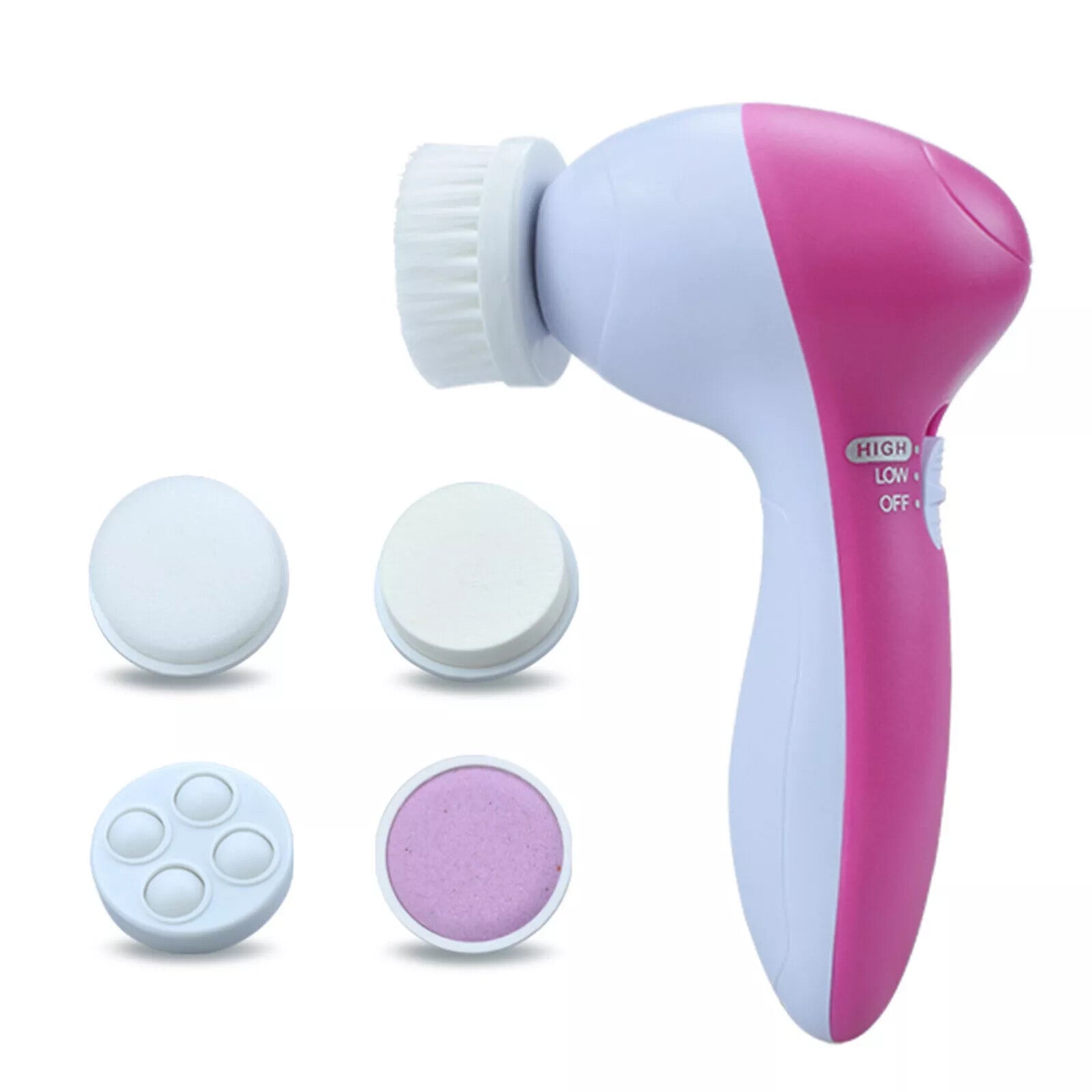 360° 5 in 1 Facial Cleansing Brush Electric Face Body Scrub Tools Waterproof