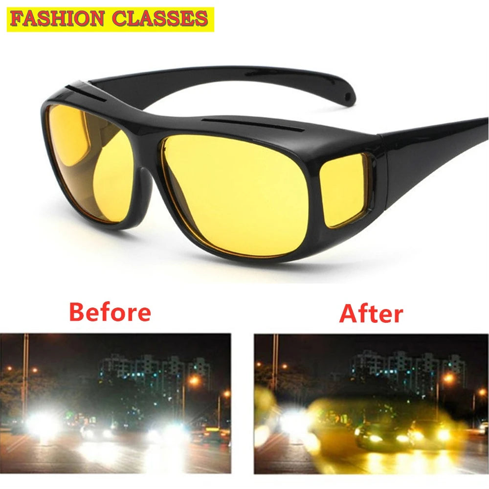 Night Driving Glasses HD anti Glare Vision Polarized Yellow Lens Tinted Unisexs