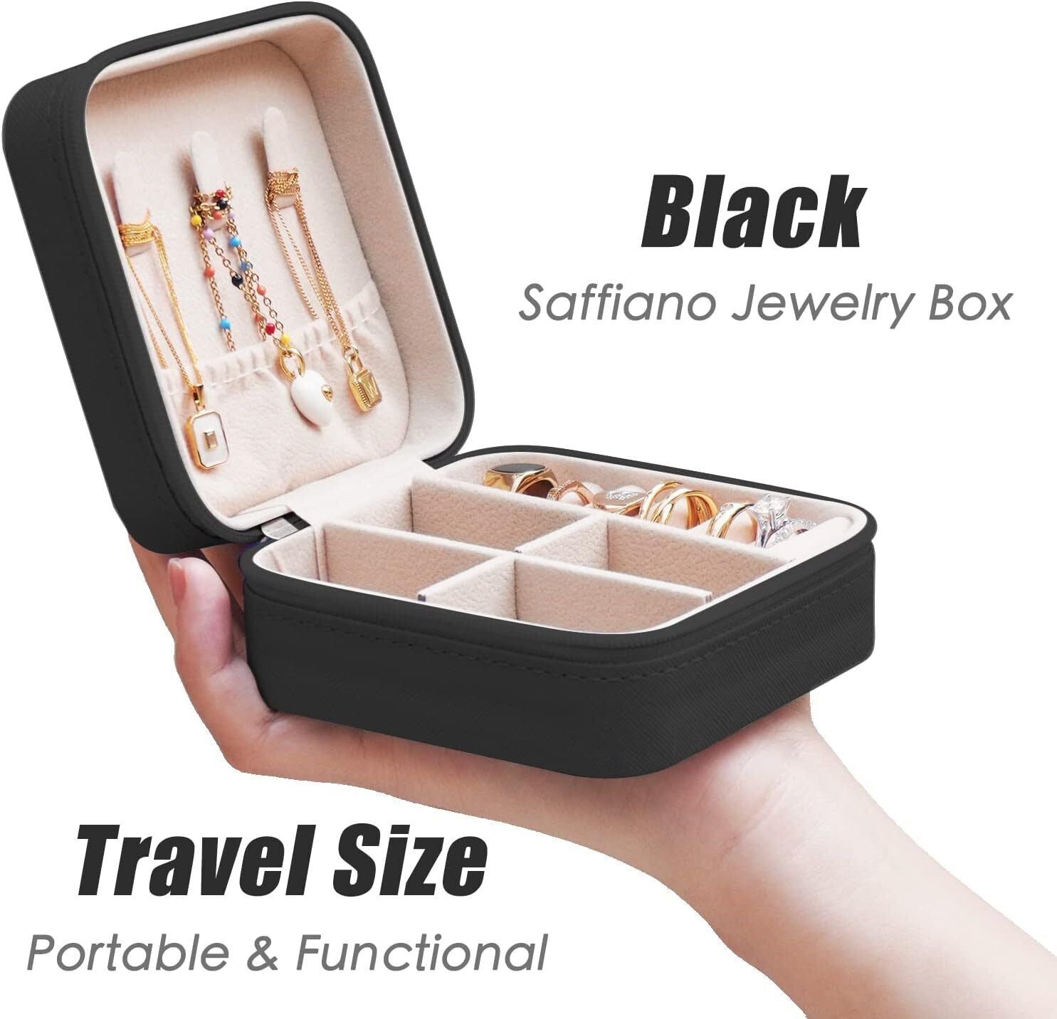 charm box Mini Travel Jewelry Box for Women – Compact Organizer for Rings, Earrings & Necklaces – Gift for Her