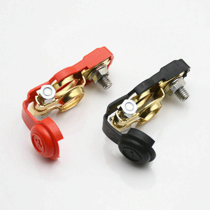 Heavy Duty Car Battery Terminal Connectors - Universal Fit for Cars, Positive & Negative Posts, Adjustable Clamps, Easy Install, Copper Plating