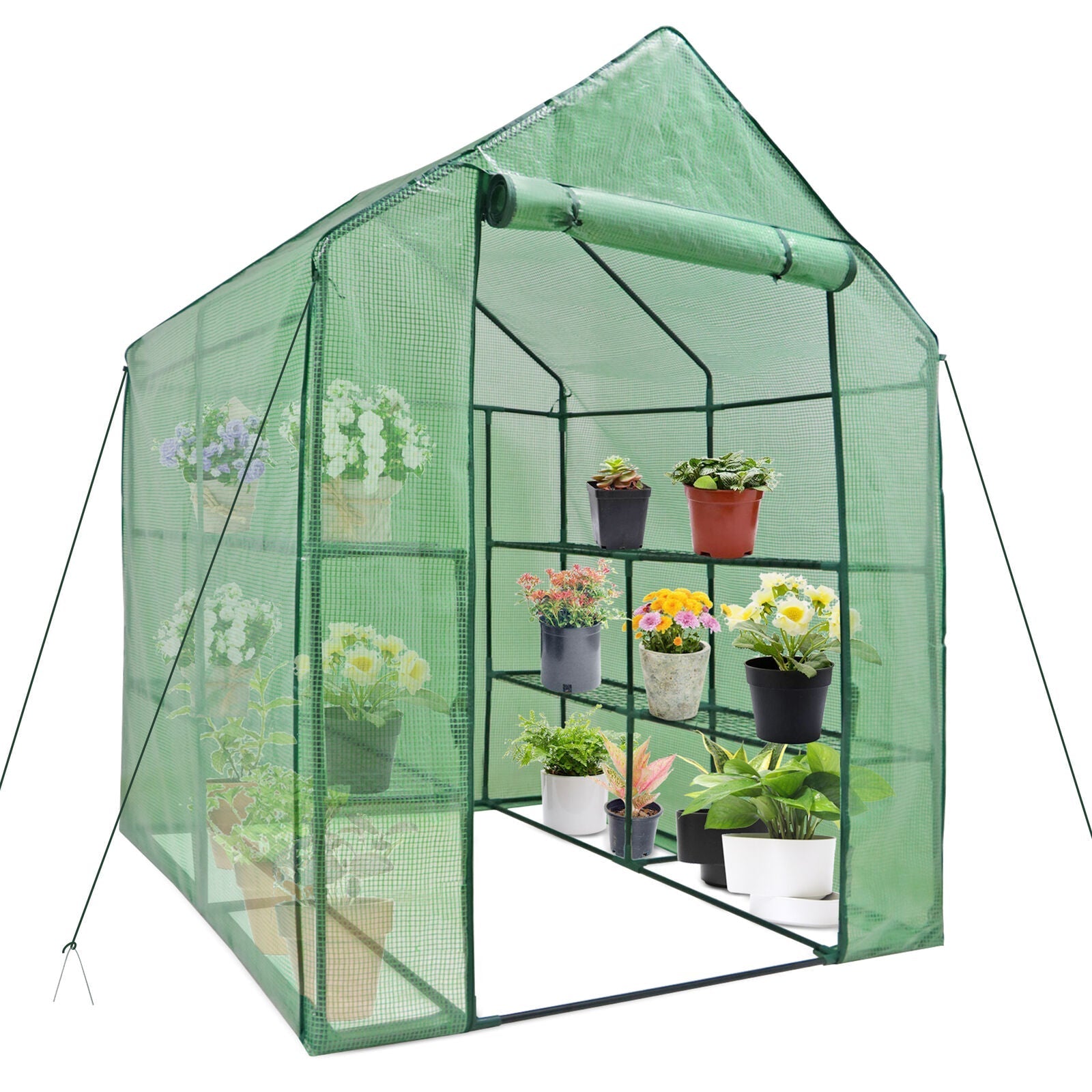 TikTok Trending! Mini Walk-In Greenhouse - 8 Shelves, 3 Tiers for Plants, Weather-Resistant, Portable, Breathable, Sturdy & Perfect for Small Spaces