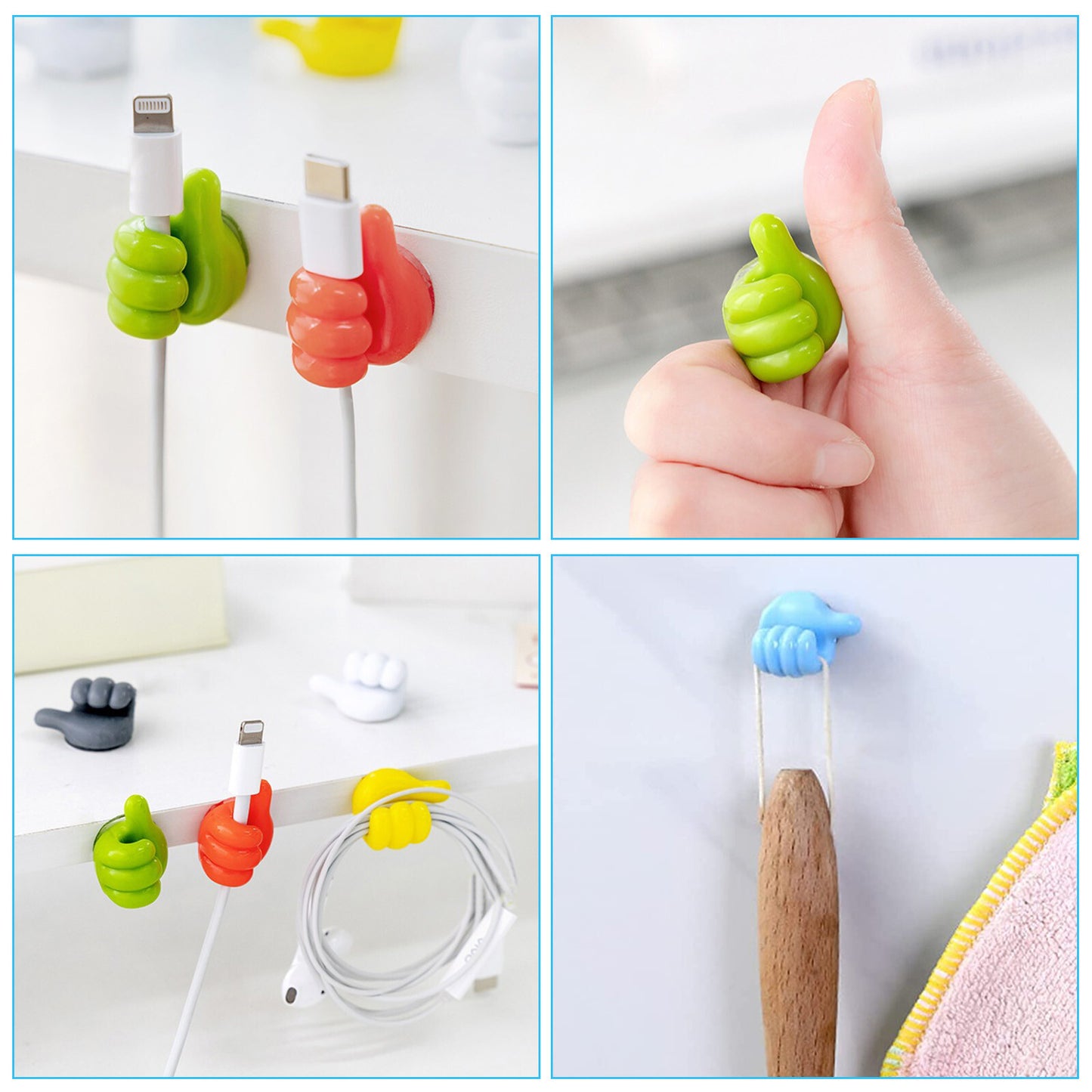 40X Thumb Shape Self Adhesive Hook Multifunctiona