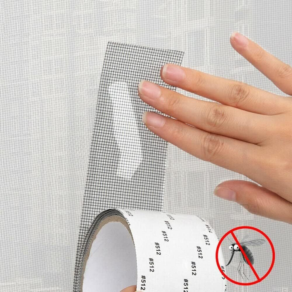 Strong Adhesive Screen Repair Tape - Easy DIY Fix for Window & Door Screens, Mesh, Tents & More | Durable Fiberglass, Waterproof, Cut to Any Size 