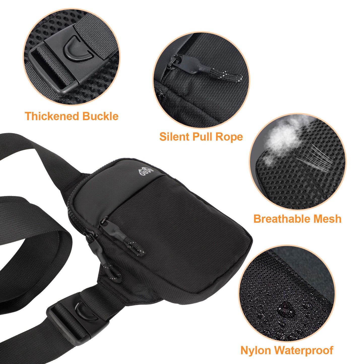 Men Women Sling Shoulder Bag Nylon Chest Pack Crossbody Travel Mini Phone Packet