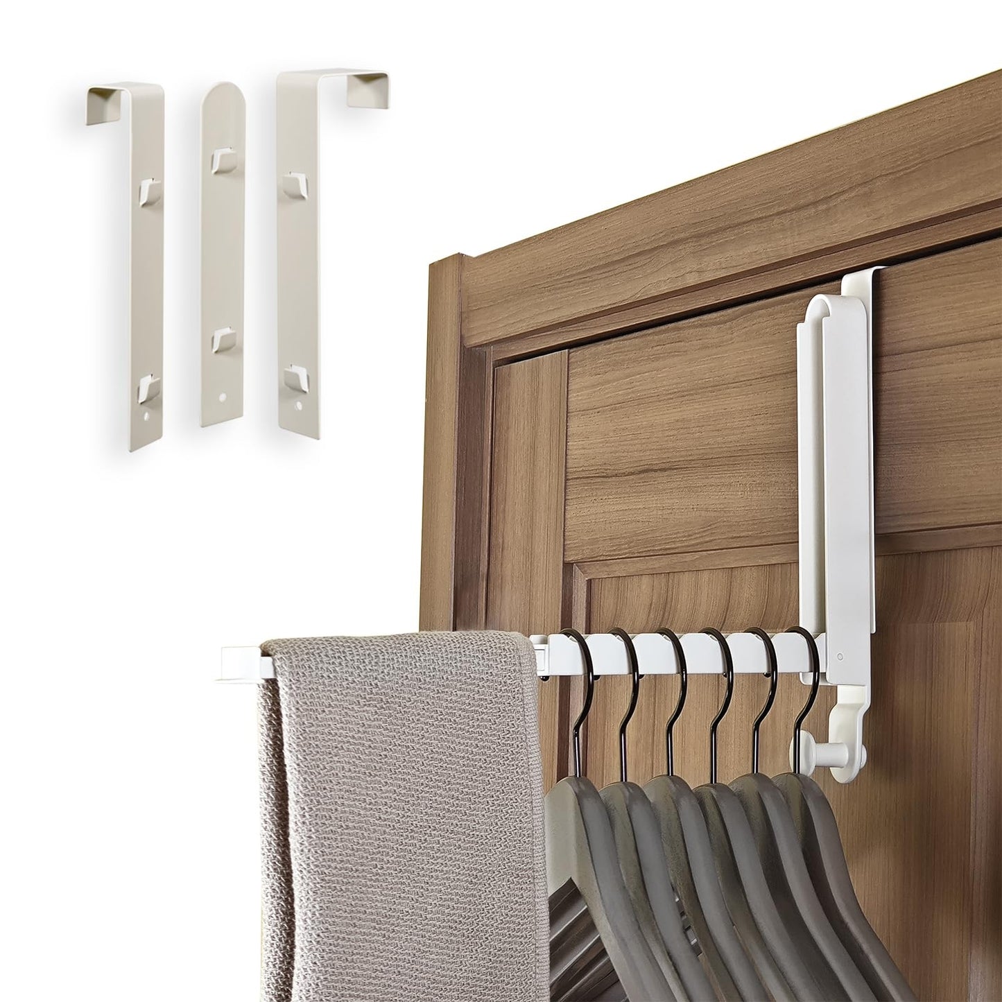 Folding Clothes Drying Rack with 3 Brackets for over the Door and Wall Mount,...