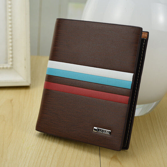 Mens Leather Wallet Bifold Card Holder Billfold Slim Clutch Money Pocket Handbag