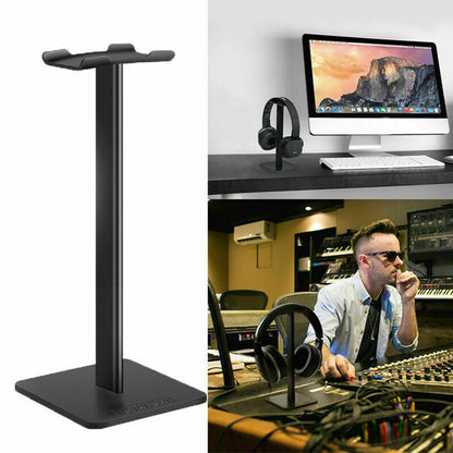 Headphone Stand Headset Holder Rack with Aluminium Supporting Bar Flexible ABS