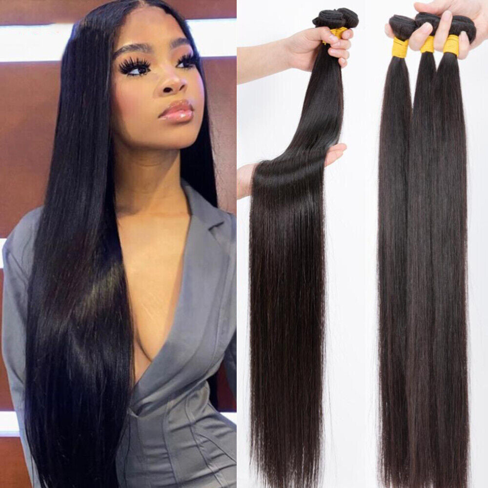 ashine hair bundle, 10A Brazilian Human Hair Bundles - 100% Real Remy Hair Extensions, Straight Weft, Virgin Hair, 3/4 Bundles, 10''-30'' Inches