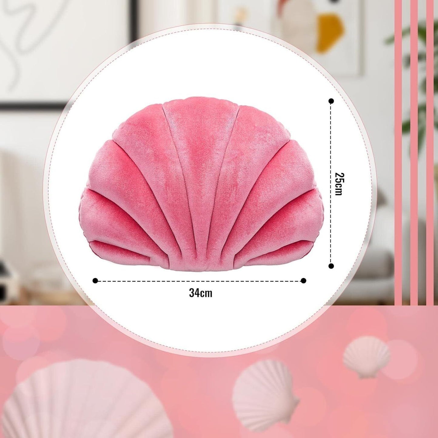 Kitsch Satin Pillow Case Pink Sea Princess Seashell Decorative Pillow Soft Summer Sea Shell Shaped