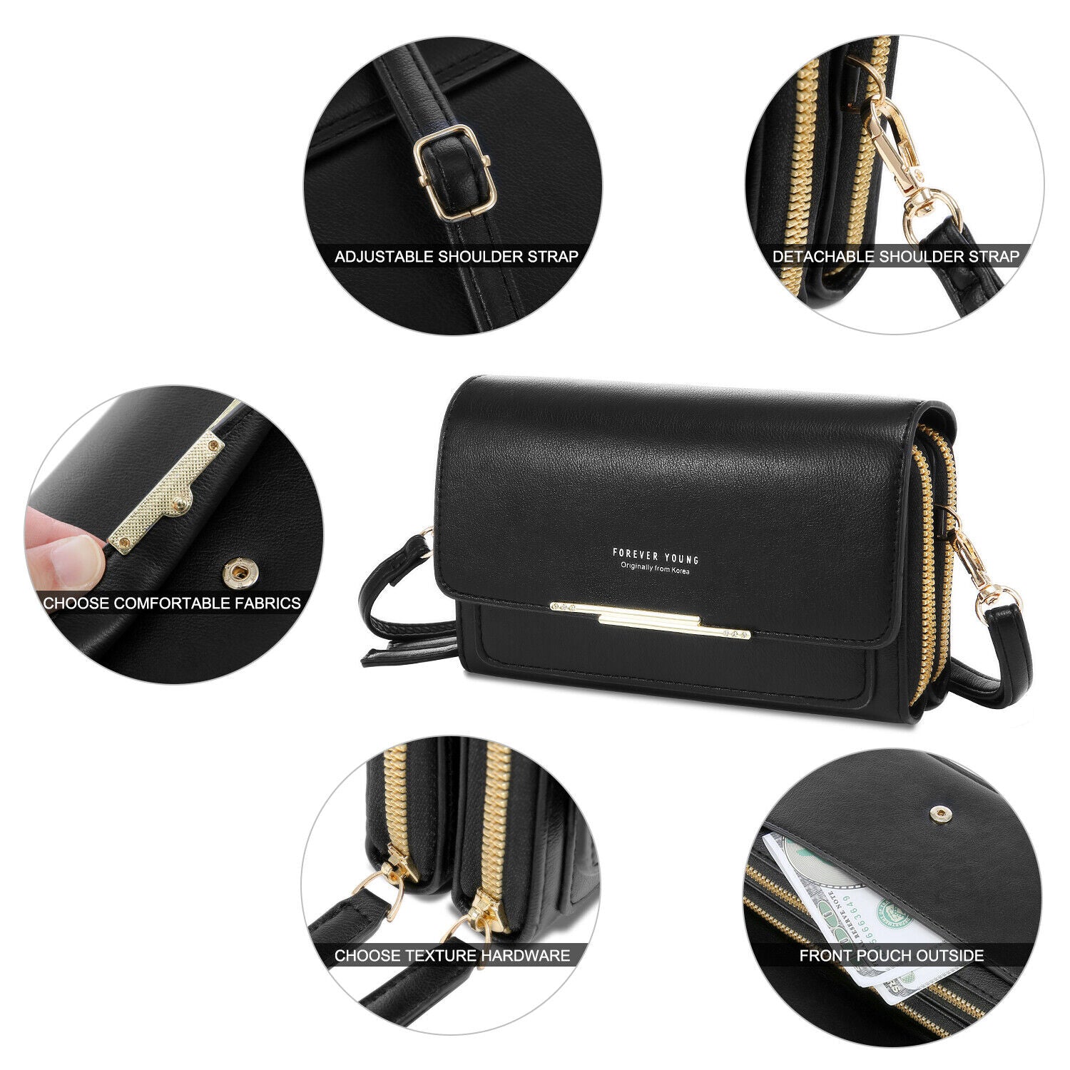 Women Ladies Crossbody Wallet Leather Phone Purse Clutch Card Holder Handbag