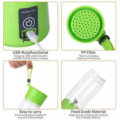 Portable Blender Juicer Cup USB Rechargeable Smoothies Mixer Fruit Machine