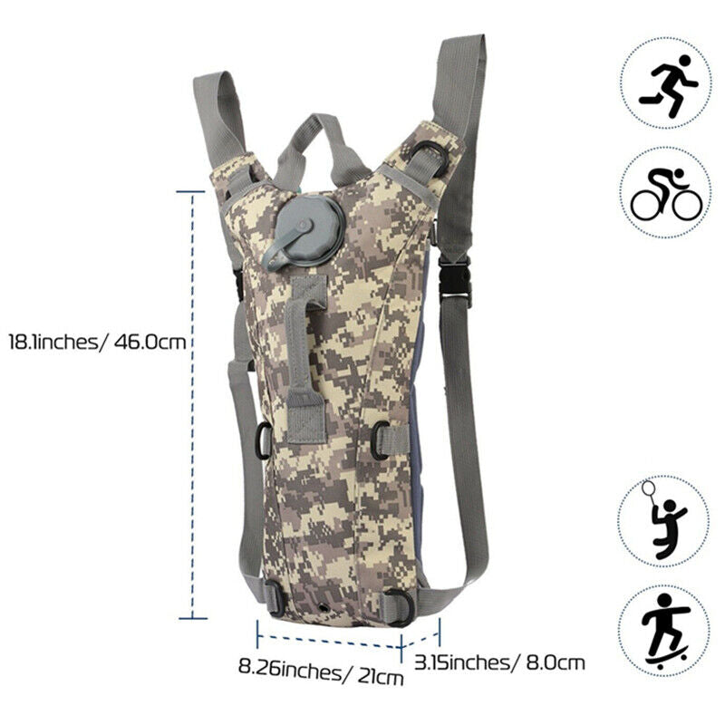 3L Water Bladder Bag Hydration Backpack Pack Hiking Camping Cycling Outdoor USA