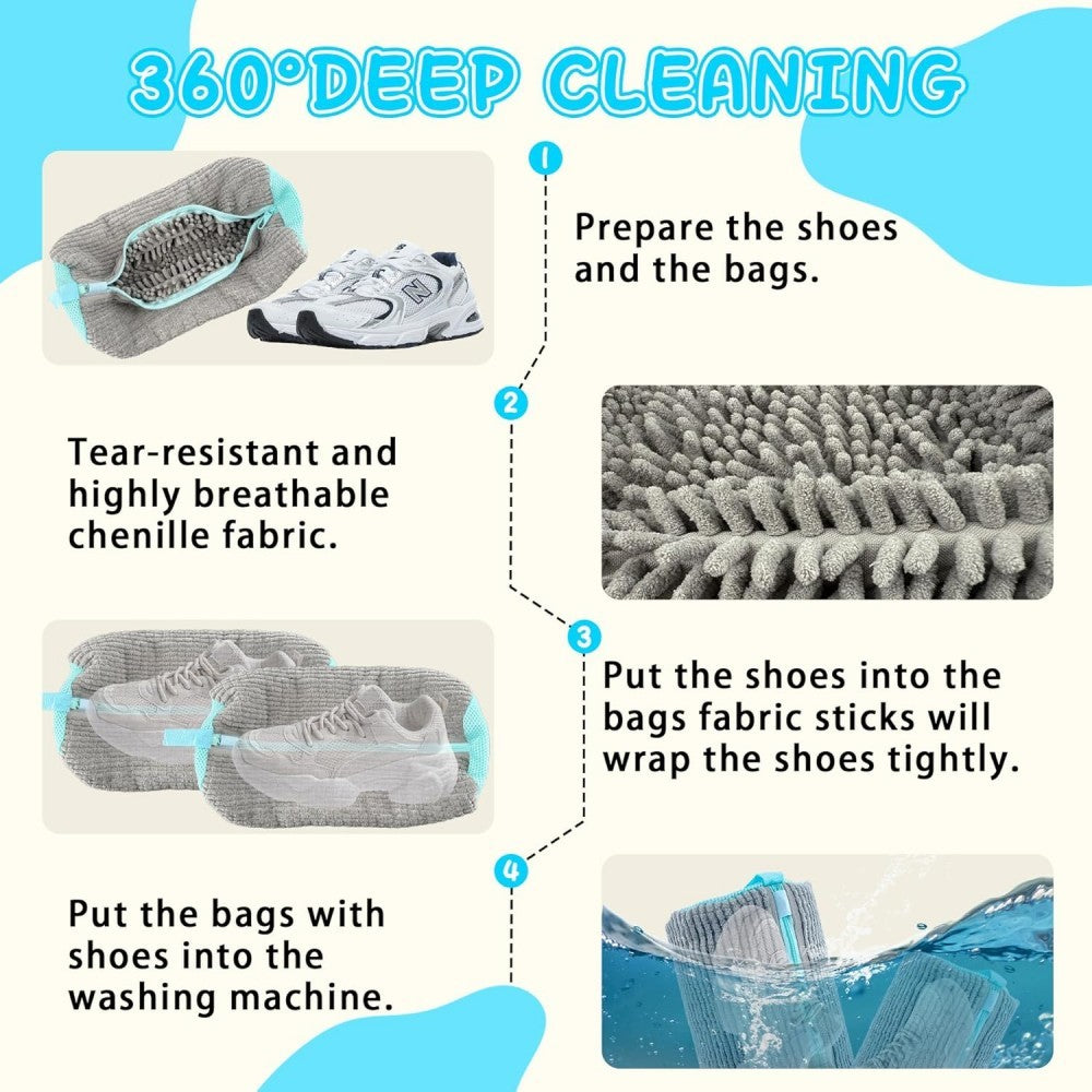 2Pcs Shoes Laundry Bag Shoe Washing Machine Cleaning Bag for Sneaker Tennis Shoe